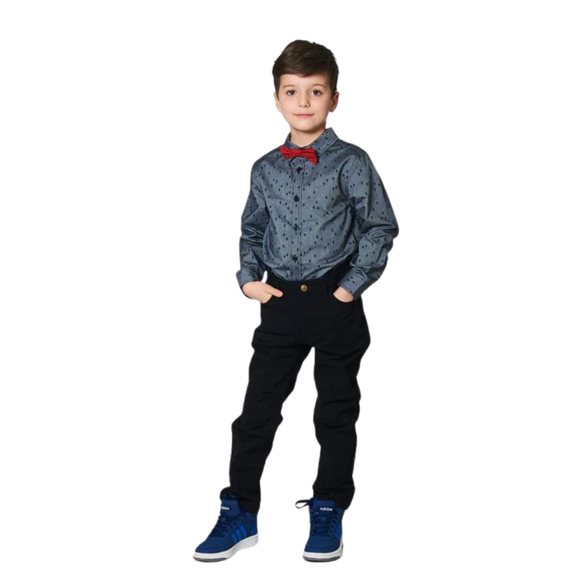  g20nb15  Deux Par Deux Chemise À Manches Longues 2-6 Ans - Enfant - ANTHRACITE