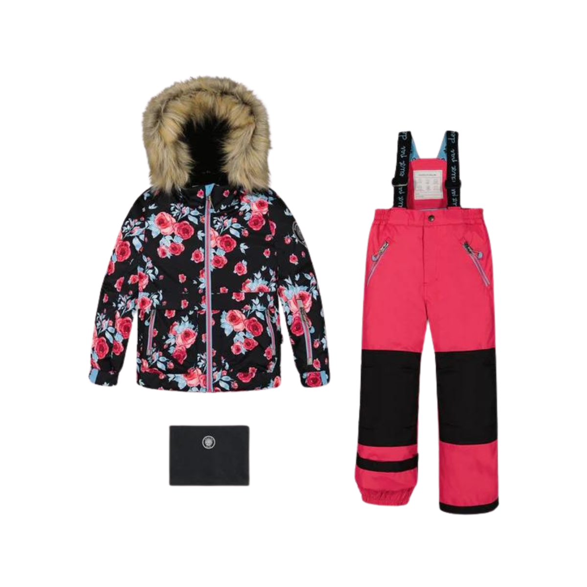 g10j803  Deux Par Deux Two Piece Snowsuit 3-6 Ans - Enfant - PRINTED ROSES