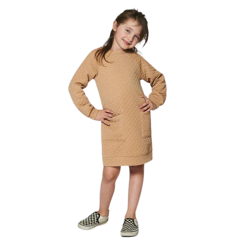 g20h90  Deux Par Deux Robe À Manches Longues 4-6 Ans - Enfant - RUGBY TAN