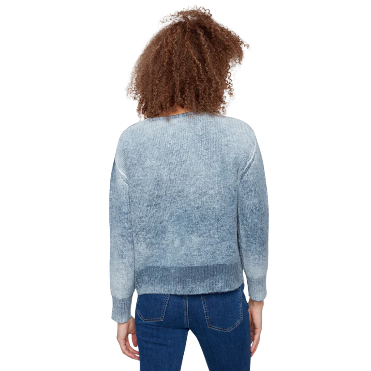 Charlie B Chandail Crew Neck Sweater with Front Body in Fancy Stitch - Femme