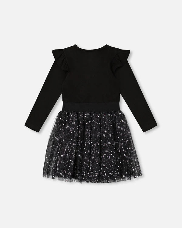 Deux Par Deux Robe À Manches Longues with Glittering Tulle 2-6 Ans - Enfant