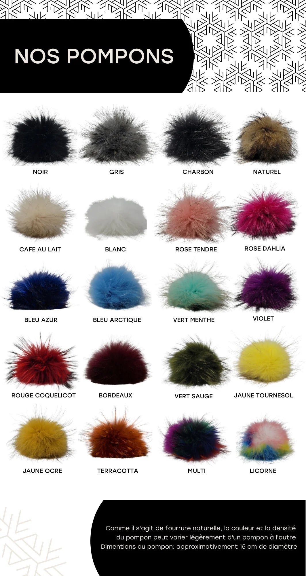 Flocon Tuque Code Secret Pompom Naturel - Femme