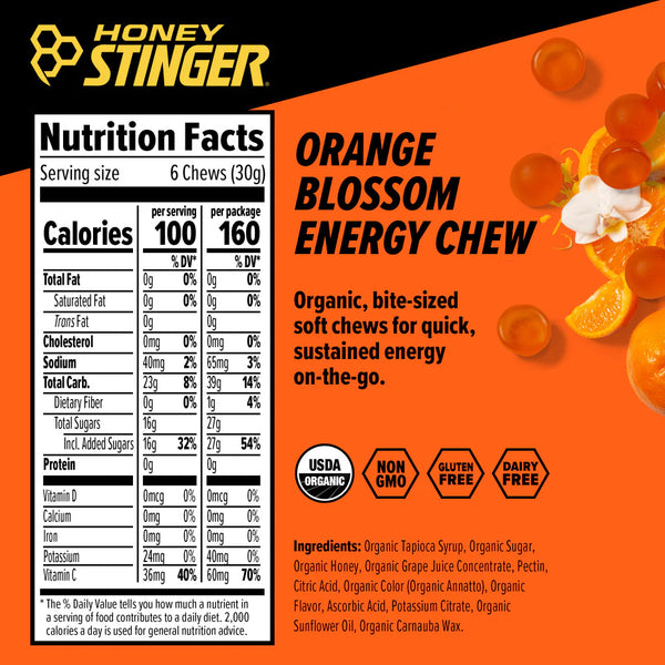 Honey Stinger Organic Chews Énergétique Orange