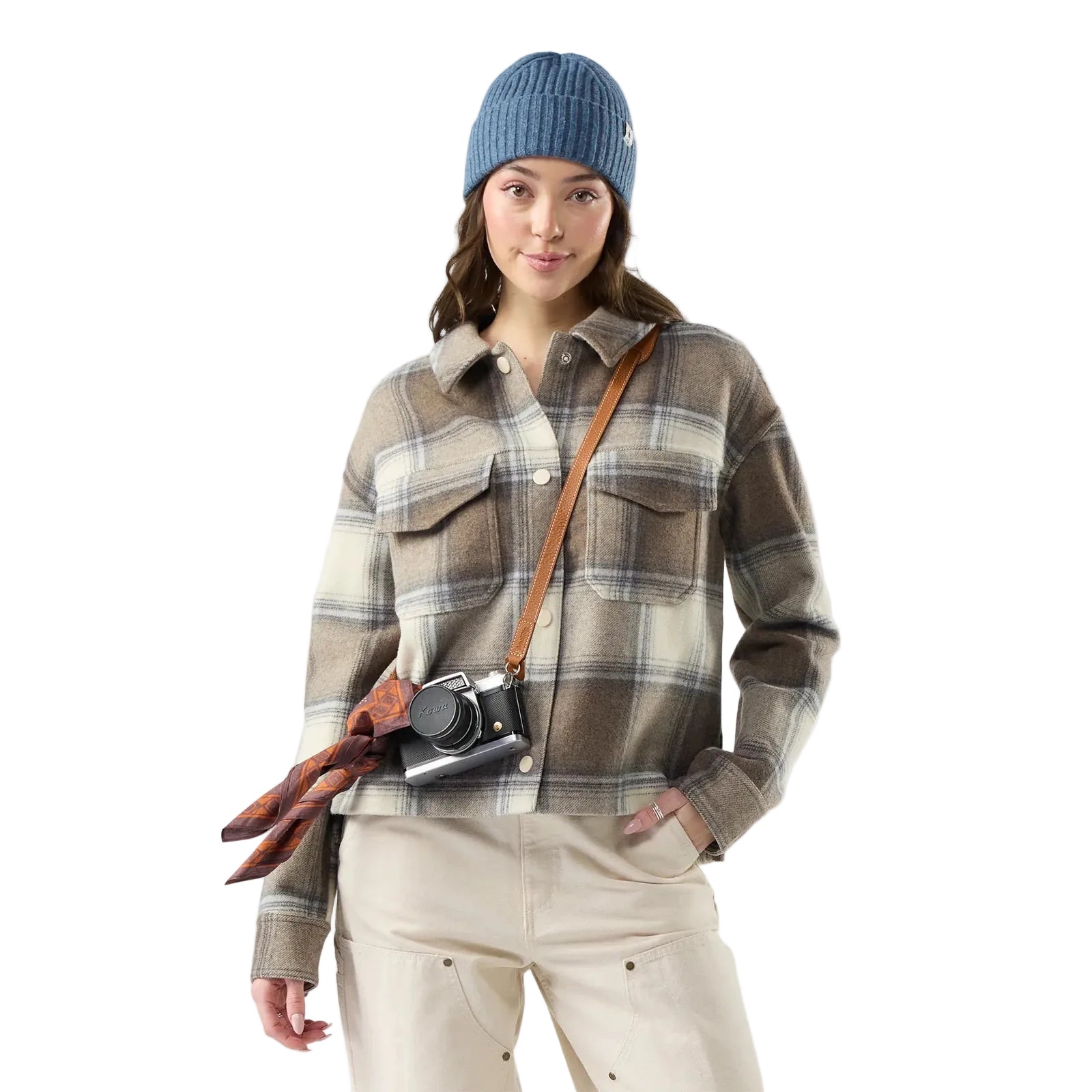 sw003190
SMARTWOOL VESTE CHEMISE ANCHOR LINE CROPPED - FEMME - ALMOND PLAID/M61