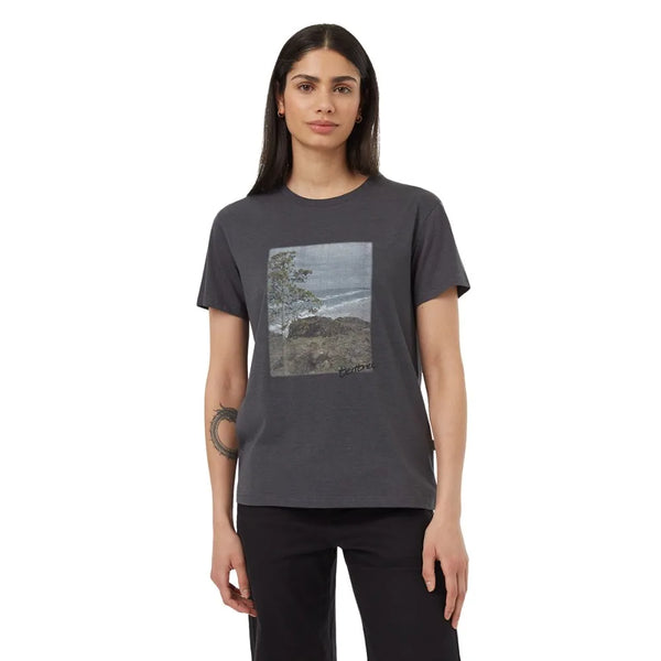 Tentree T-Shirt Vintage Photo - Femme  tcw5744 - GRAPHITE/OCEAN VIEW