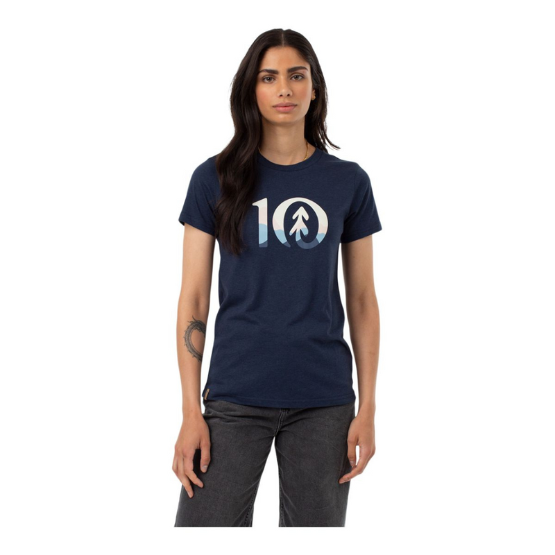 Ten Tree T-Shirt Mountain Sunset Ten Logo - Femme  tcw4566 NOIR