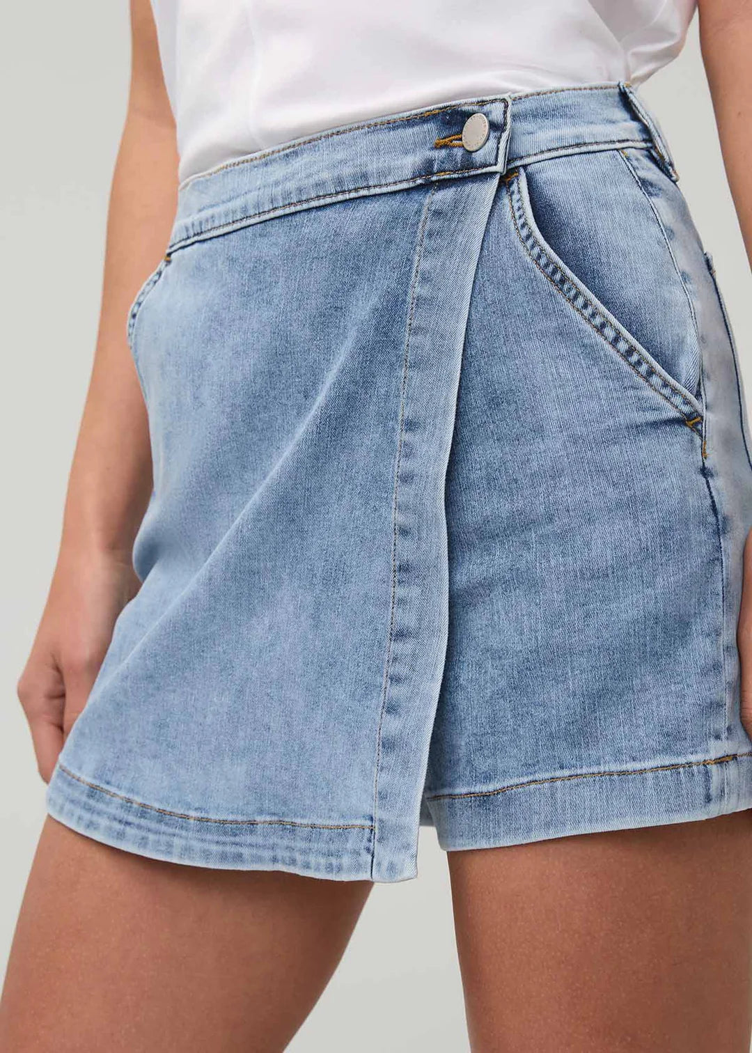 DU/ER JUPE PERFORMANCE DENIM LITE WRAP - FEMME