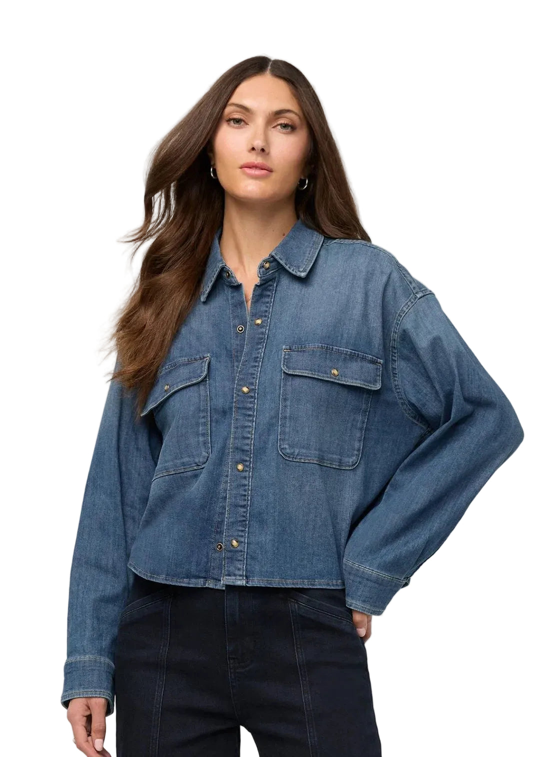 wtp10004
DU/ER CHEMISE À MANCHES LONGUES PERFORMANCE DENIM LITE BOXY - FEMME - MESA WASH/X25