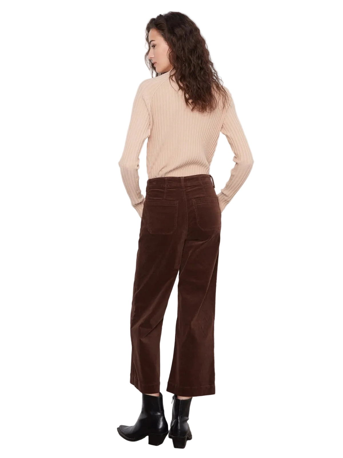 CHARLIE B PANTALON CROPPED WIDE LEG CORDUROY - FEMME