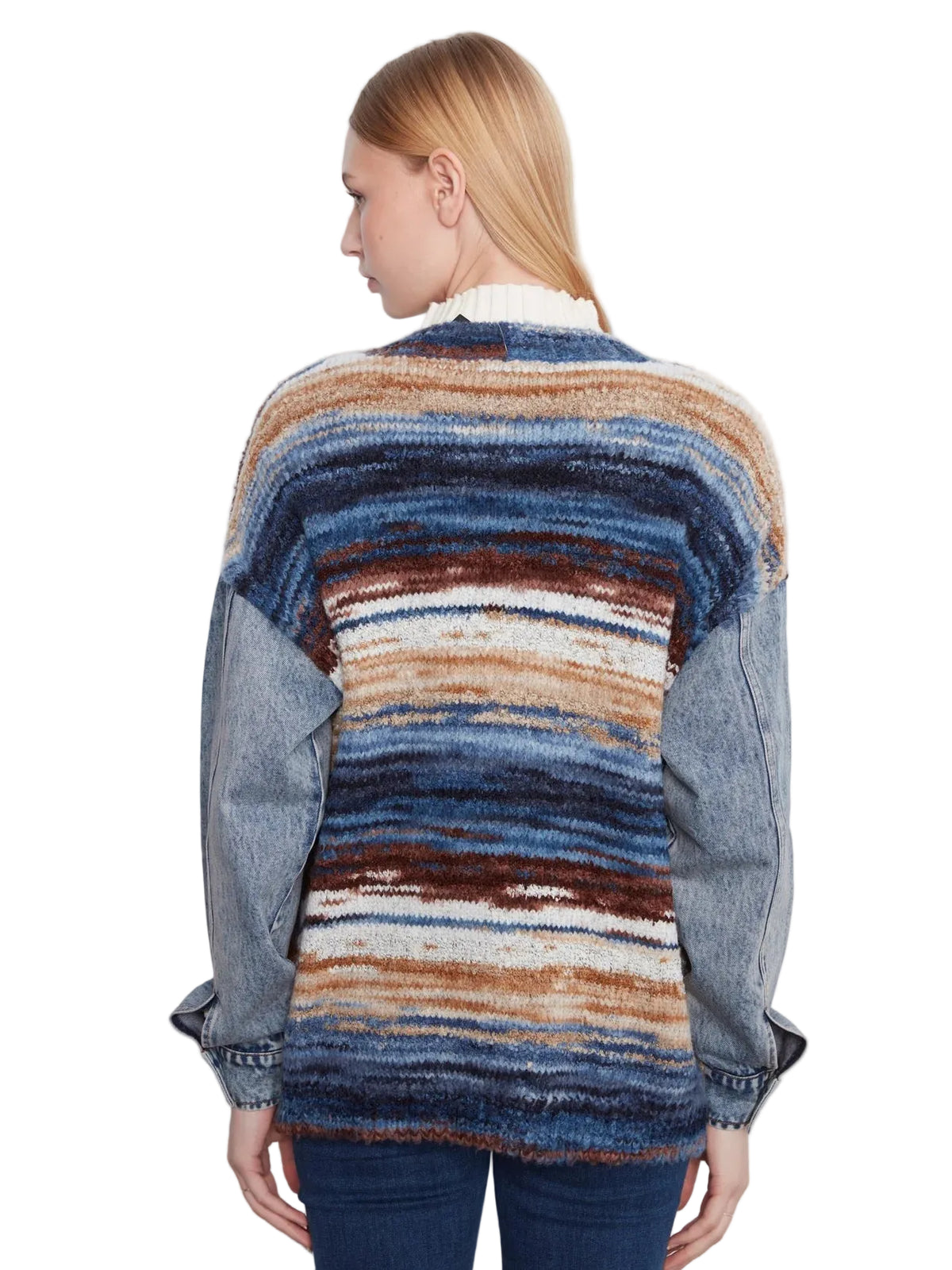 CHARLIE B CHANDAIL À MANCHES LONGUES SPACE DYE YARN WITH DENIM COMBO - FEMME