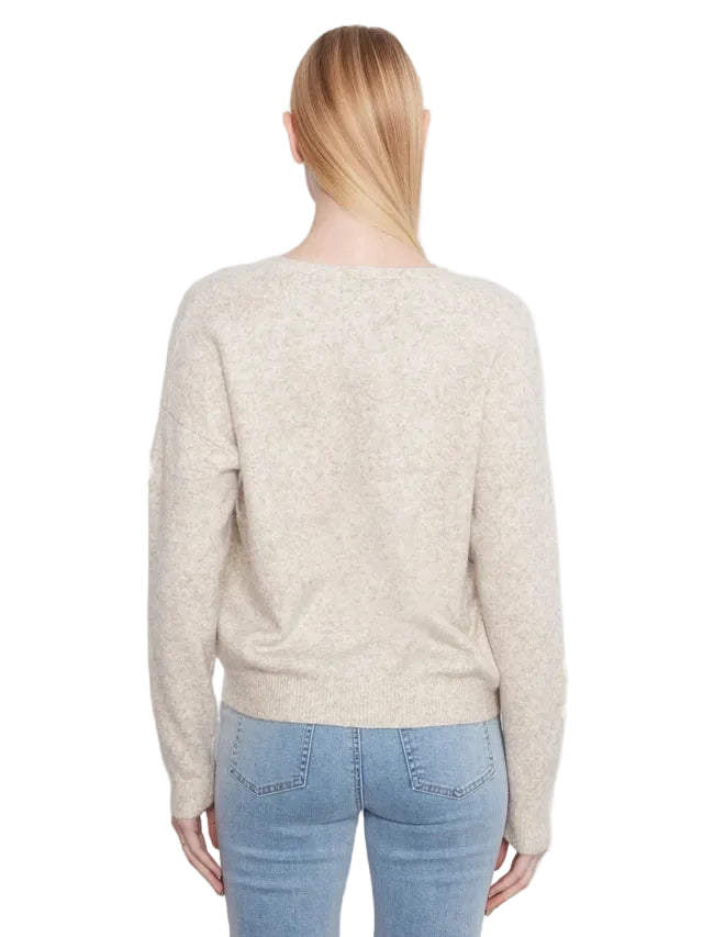 CHARLIE B CHANDAIL À MANCHES LONGUES DROP SHOULDER FLOWER APPLIQUE - FEMME