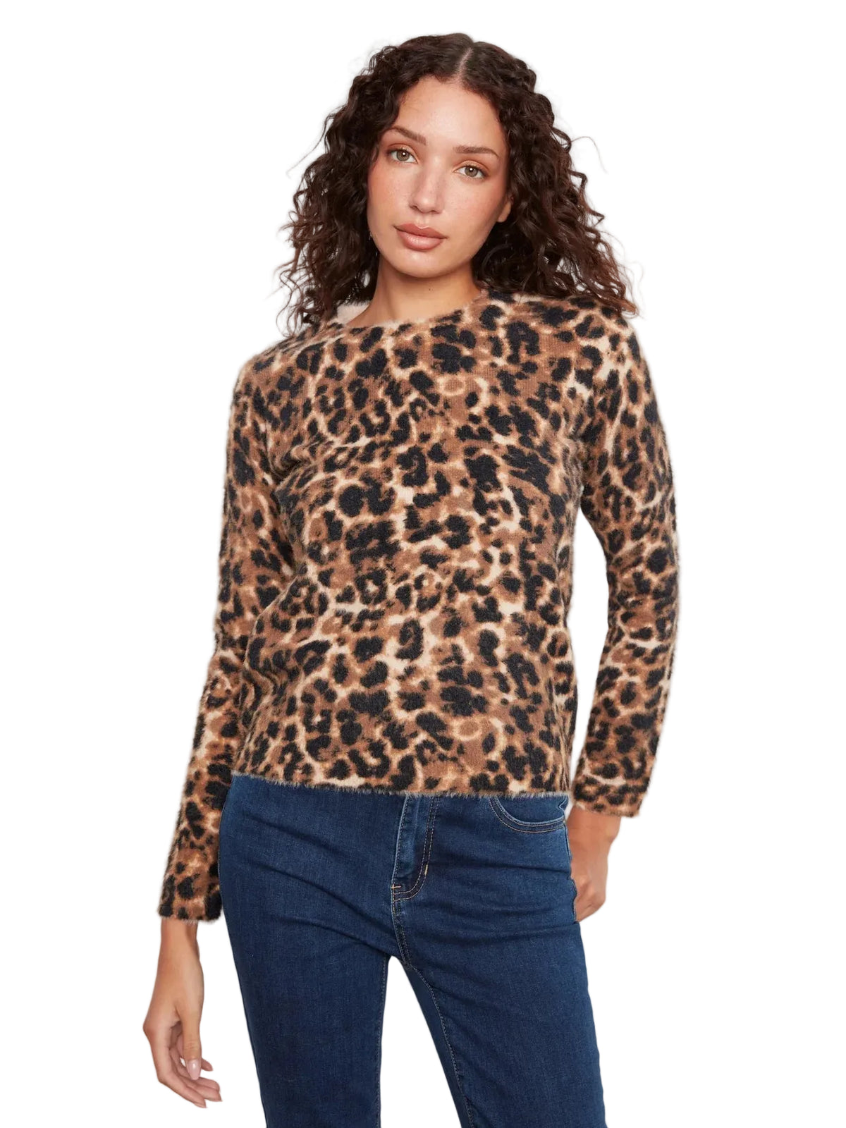c2995p-452c
CHARLIE B CHANDAIL À MANCHES LONGUES HAIRY KNIT PRINTED - FEMME - GUÉPARD