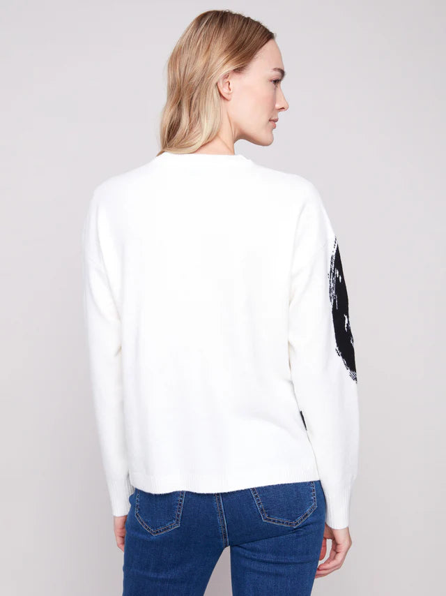 Charlie B Chandail Placed Jacquard Crew Neck - Femme