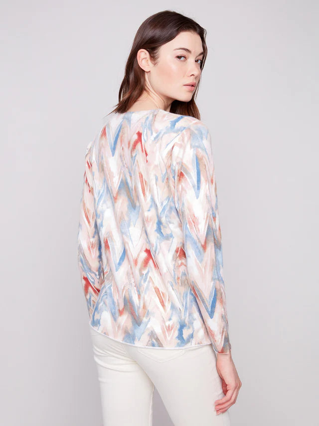 Charlie B Chandail  Printed V-Neck - Femme