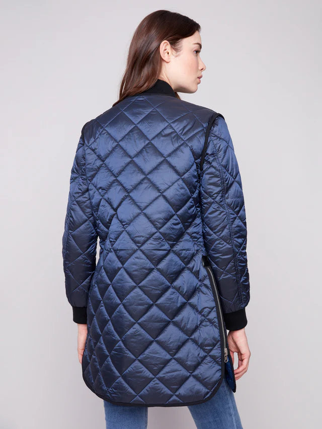 Charlie B Veste Reversible Long Puffer - Femme