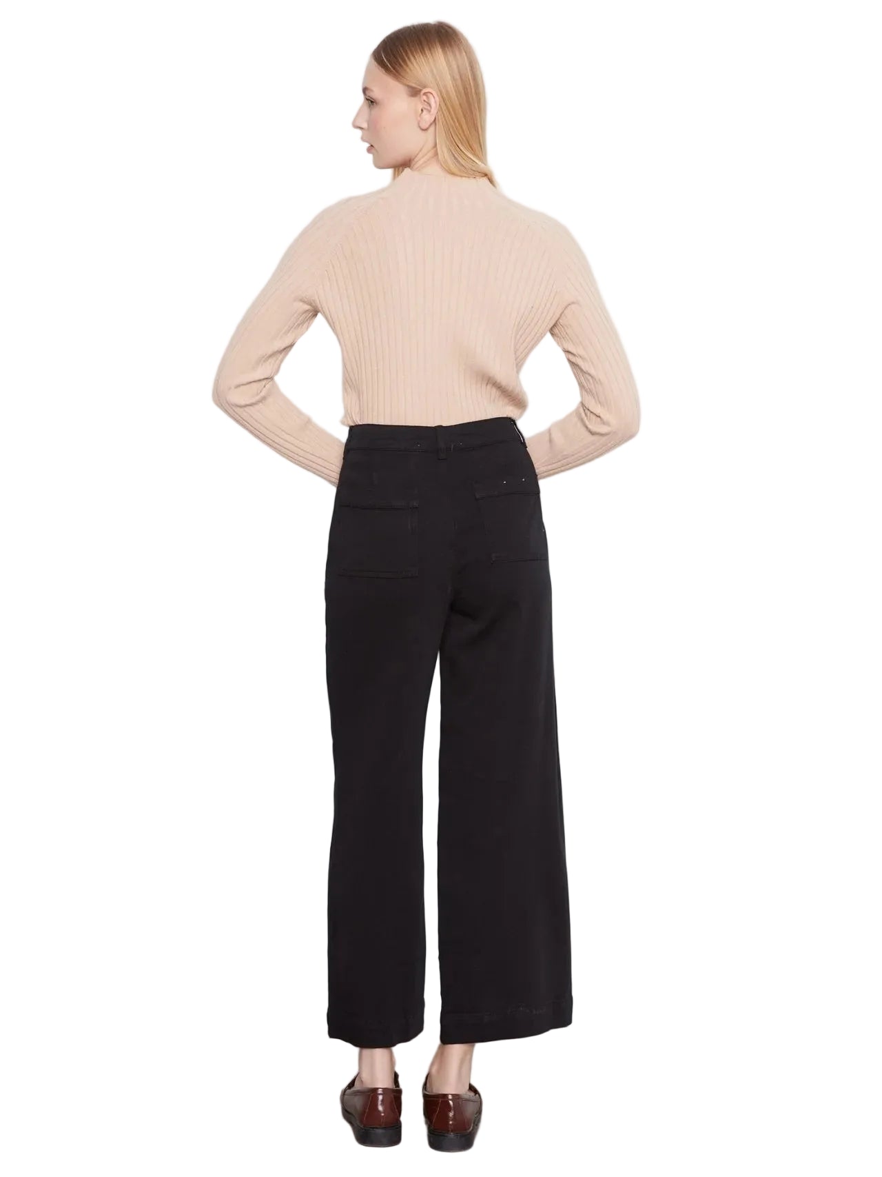 CHARLIE B PANTALON WIDE LEG BUTTON FRONT WITH PATCH POCKETS - FEMME