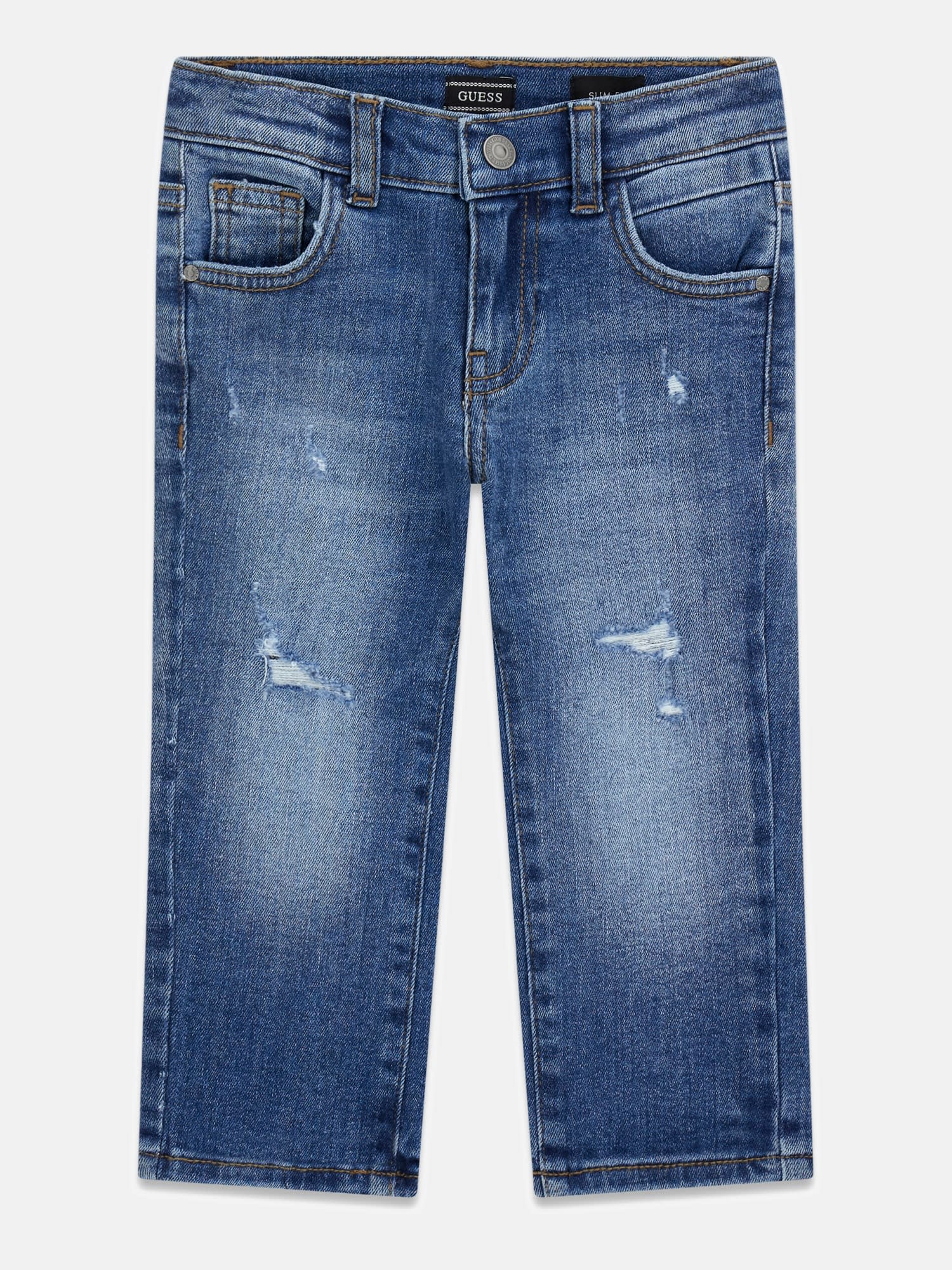 n6ya03d1265
GUESS PANTALON SLIM CONFORT DENIM WITH DAMAGES 5-7 ANS - ENFANT - BLEU NEUTRAL WORN DISTRESSED